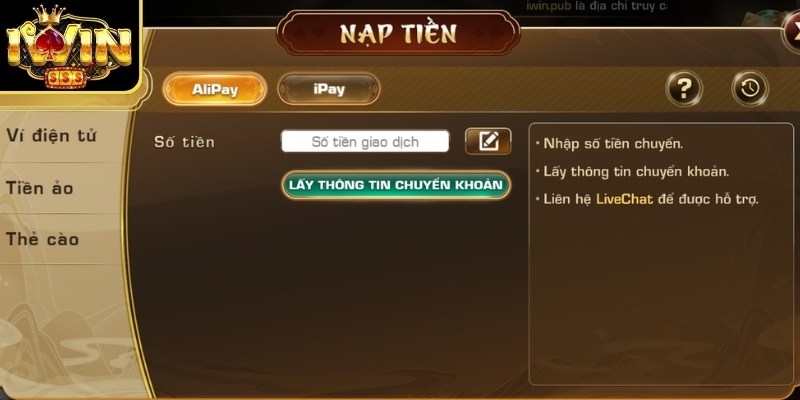Tổng hợp phương thức nạp rút tiền Iwin cơ bản