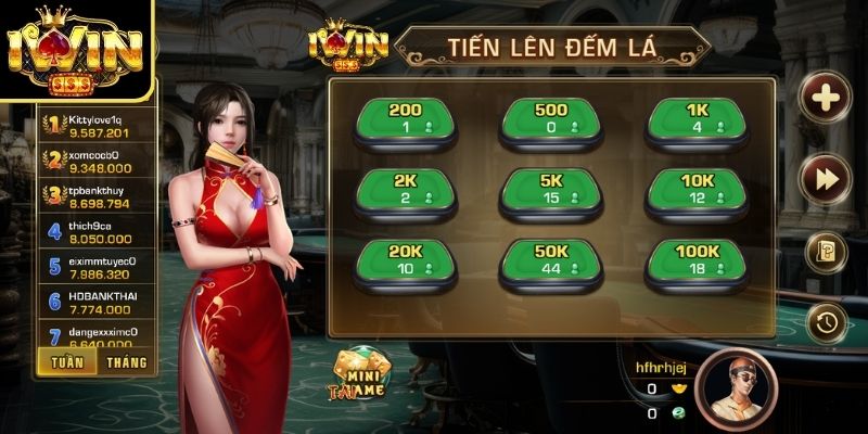 Tiến lên đếm lá Iwin là game chơi đơn giản