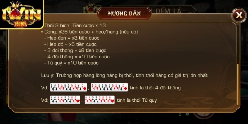 Thối bài sẽ phải chịu phạt