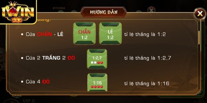 Game chơi có nhiều cửa cược để chọn